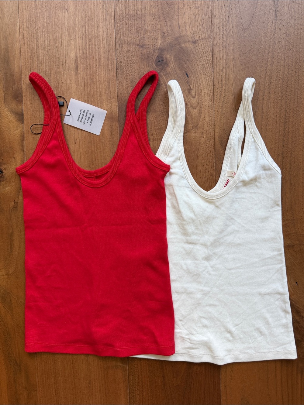 NEW / GRLFRND U Neck 100% Cotton Tank Top 2-pack / S